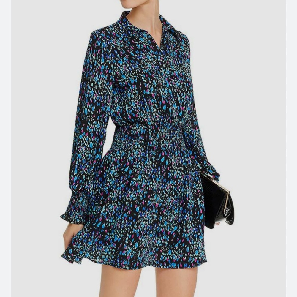 Aqua Multicolor Long Sleeve Dress